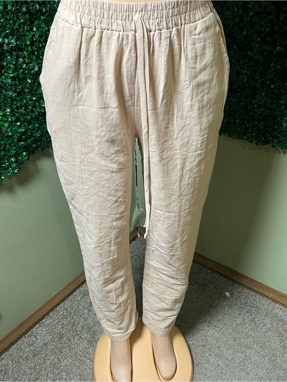 SHEIN Soft Blush Drawstring Jogger Pants